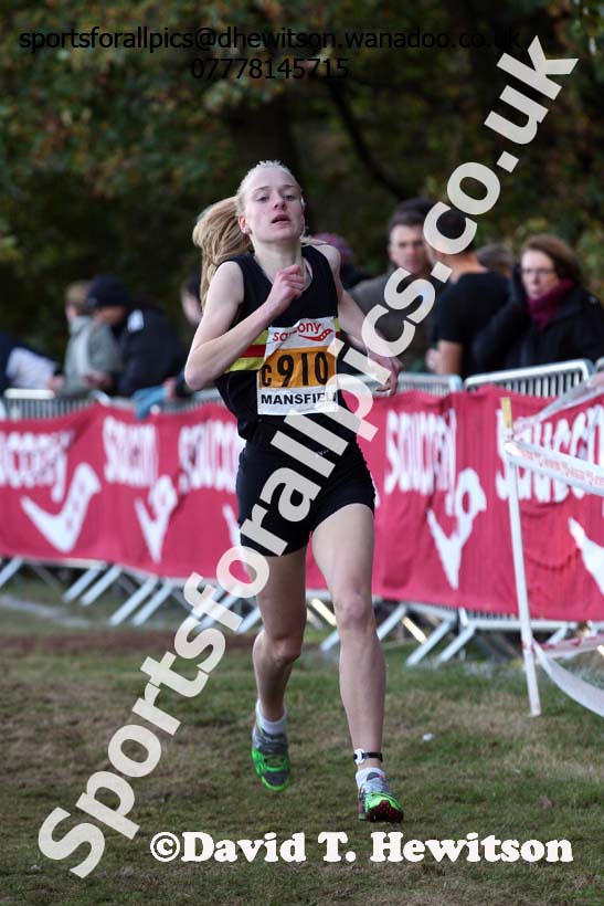 Girls under-15s, 2016 National Cross Country Relays, Berry Hill Park, Mansfield. Photo: David T. Hewitson/Sports for All Pics